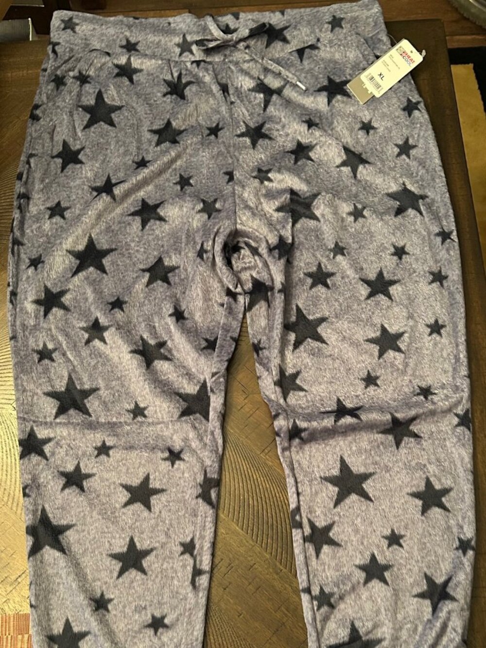32 Degrees Gray Navy WOMEN'S FLEECE SLEEP STAR JOGGER Size XL
